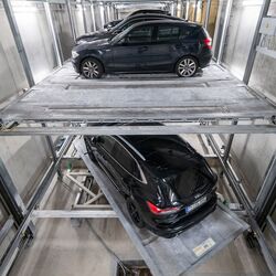 Interieur van het parkeersysteem