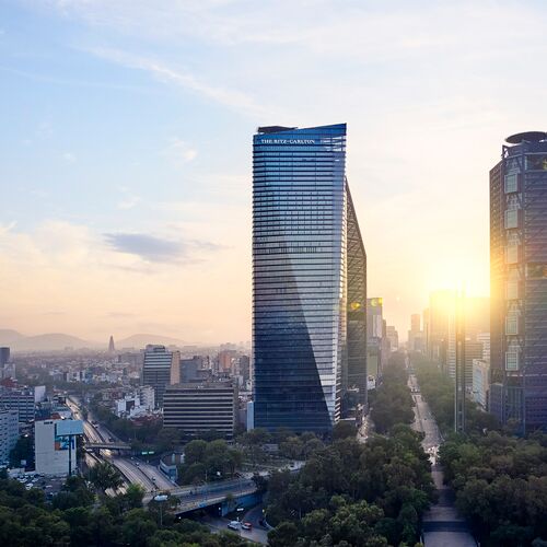 Aerial view of a building in Mexico City