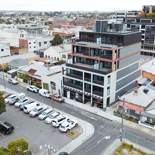 Aerial view of a building in Brunswick