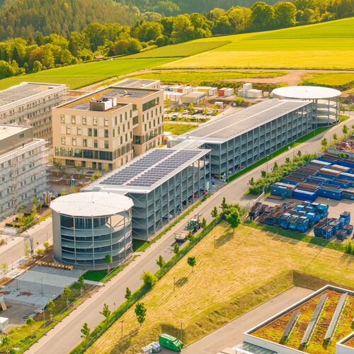 Aerial view of the entire Calw Health Campus site